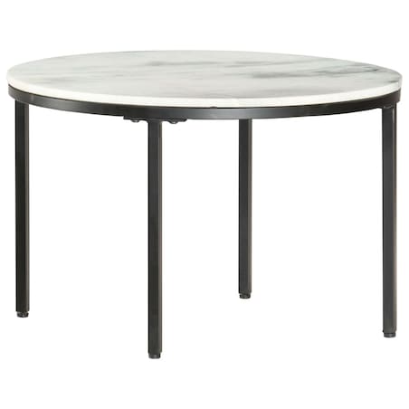 vidaXL Stolik kawowy, biało-czarny, Ø65 cm, prawdziwy marmur