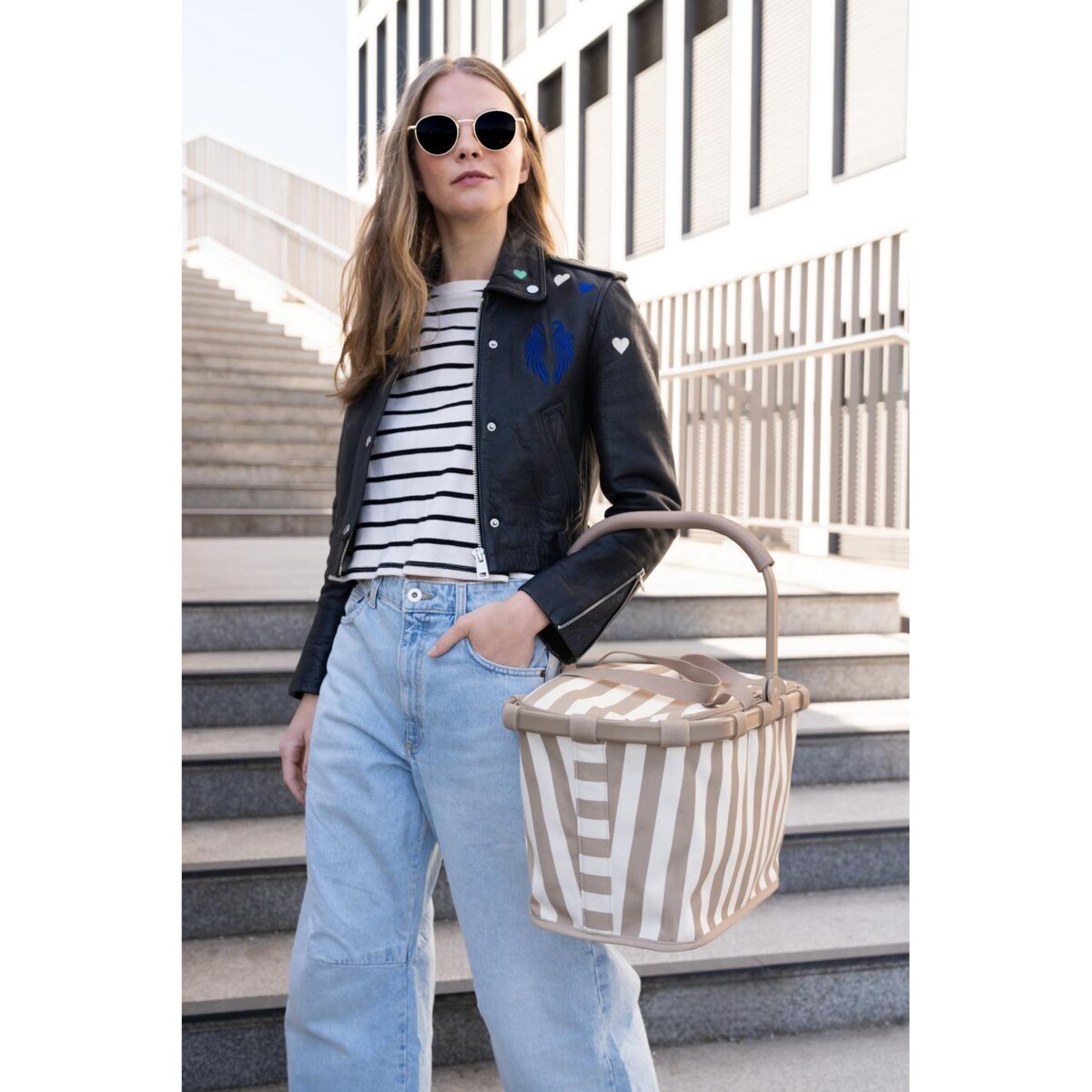 Koszyk CARRYBAG, summerstripes coffee