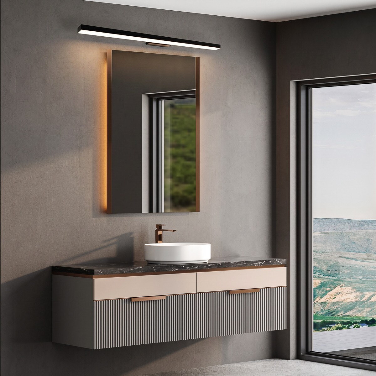 Kinkiet Light Prestige Aqua czarny LED CCT 3000K/4000K/6000K (regulowana) 1 szt.