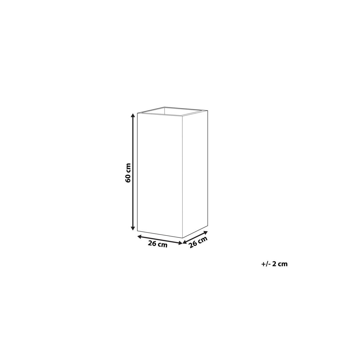 Doniczka 26 x 26 x 60 cm czarna DION