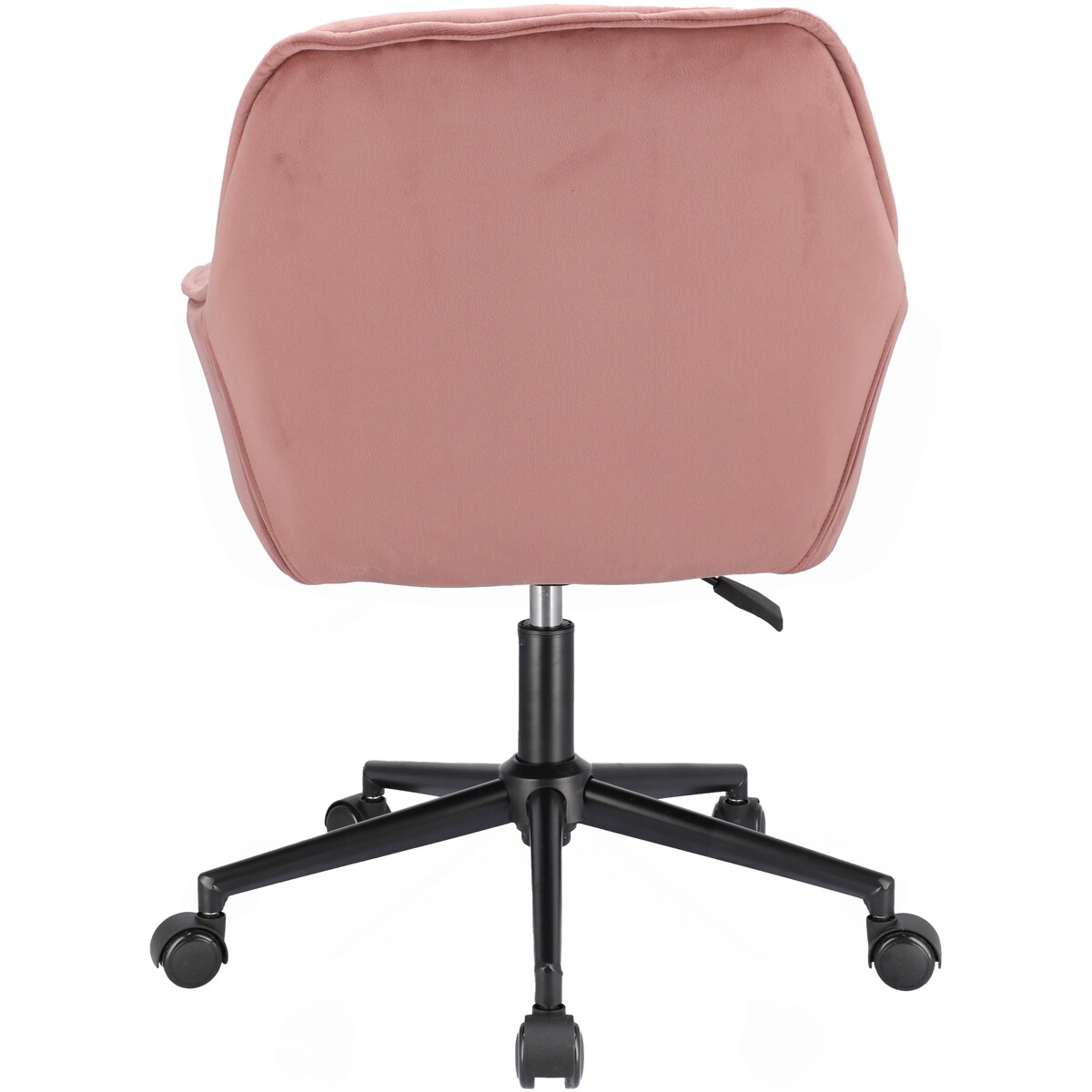 Krzesło welurowe obrotowe LARGO różowe czarne nogi