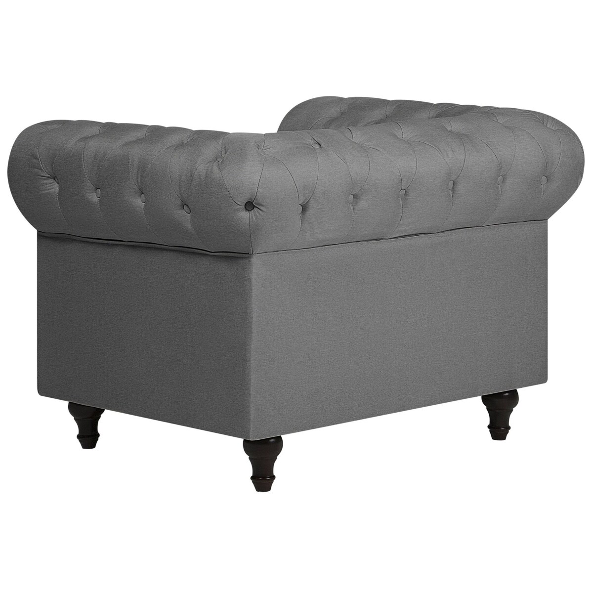 Komplet wypoczynkowy 4-osobowy szary CHESTERFIELD duży