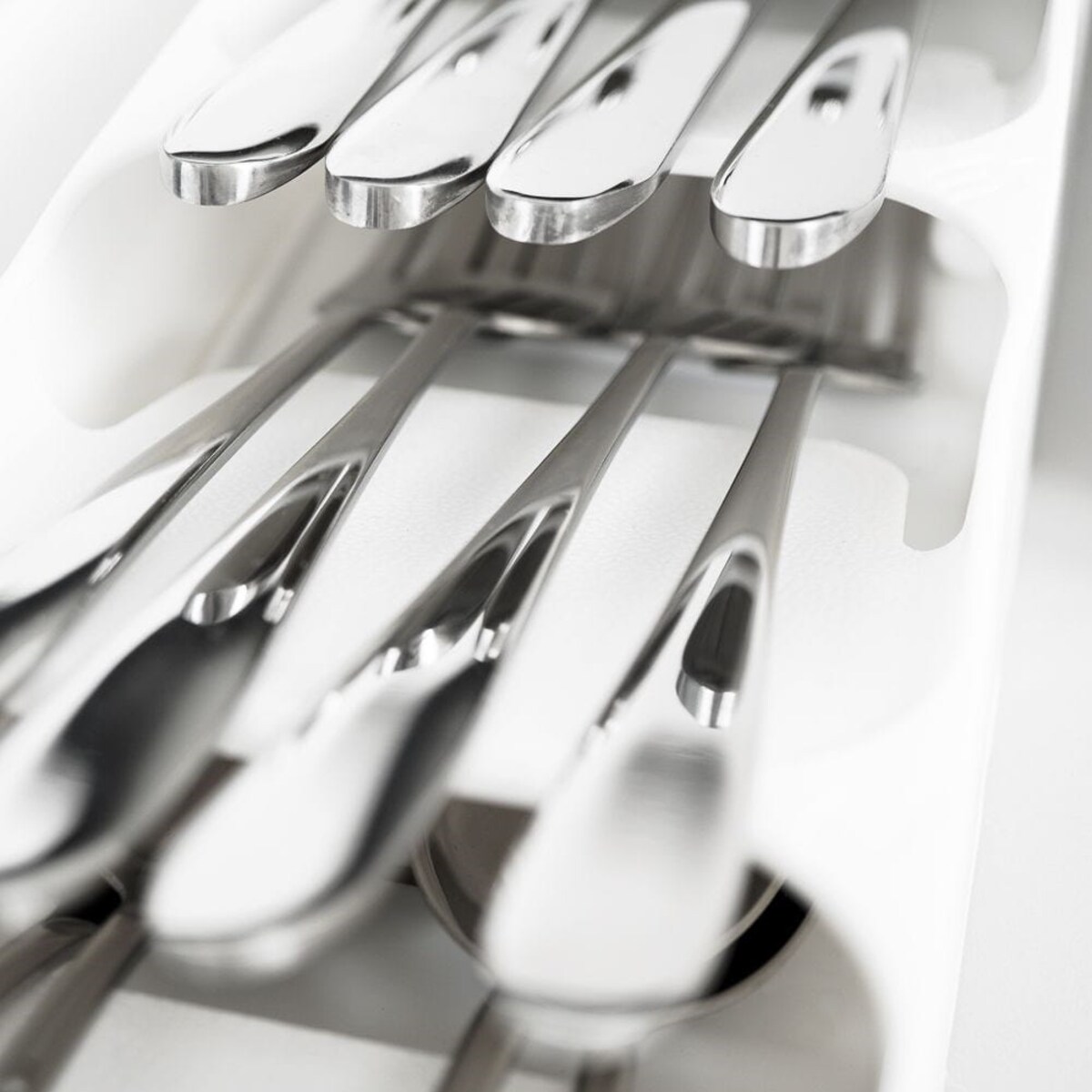 Organizer Wkład do Szuflady na sztućce Biały 39 x 11,5 x 5,5 cm