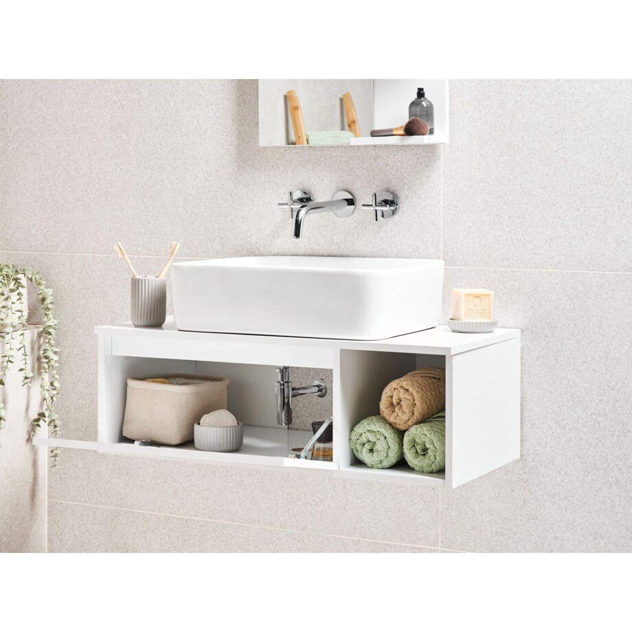 Wisząca szafka pod umywalkę RUPANCO 80 cm Biały