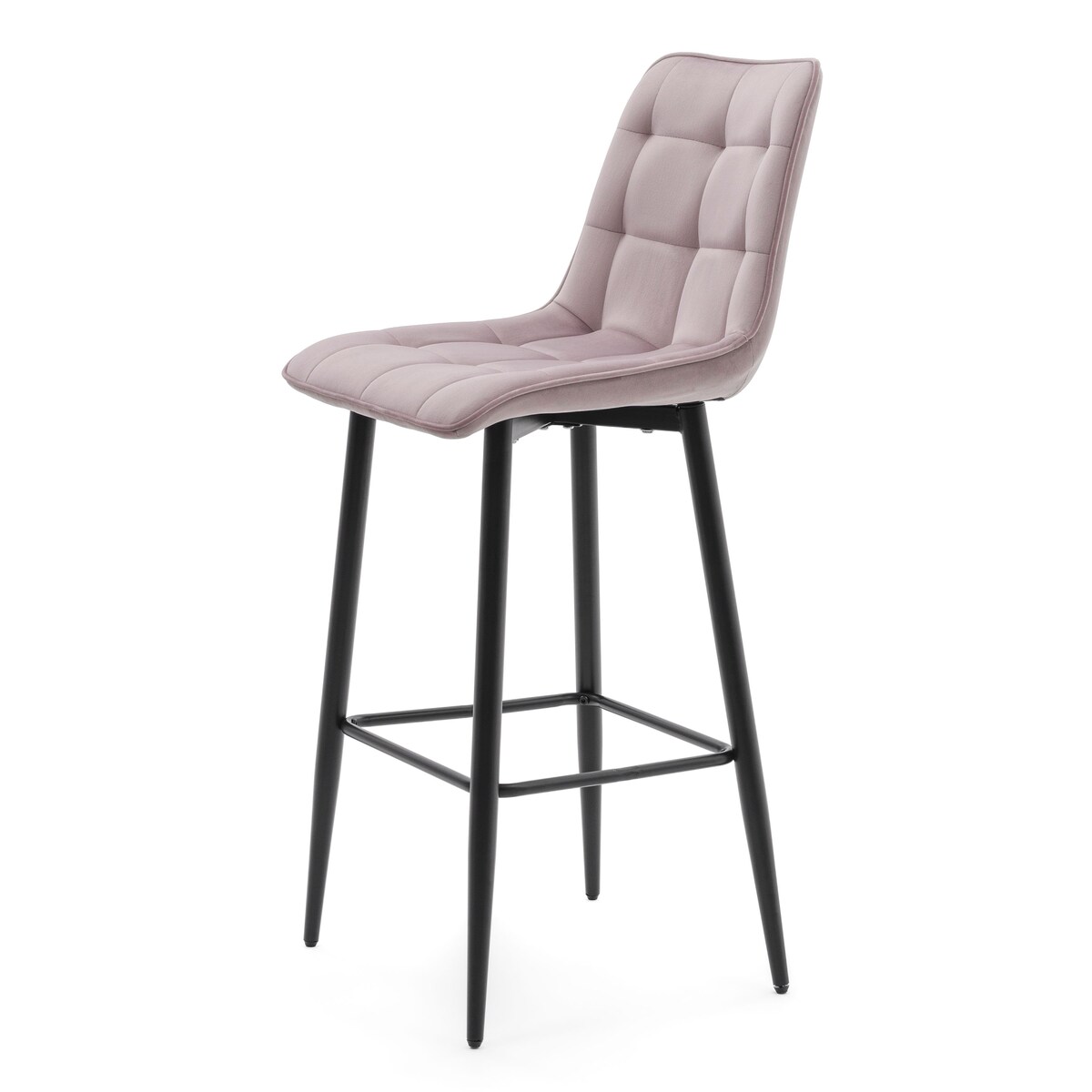 Hoker tapicerowany barowy welurowy CHIC różowy do salonu jadalni