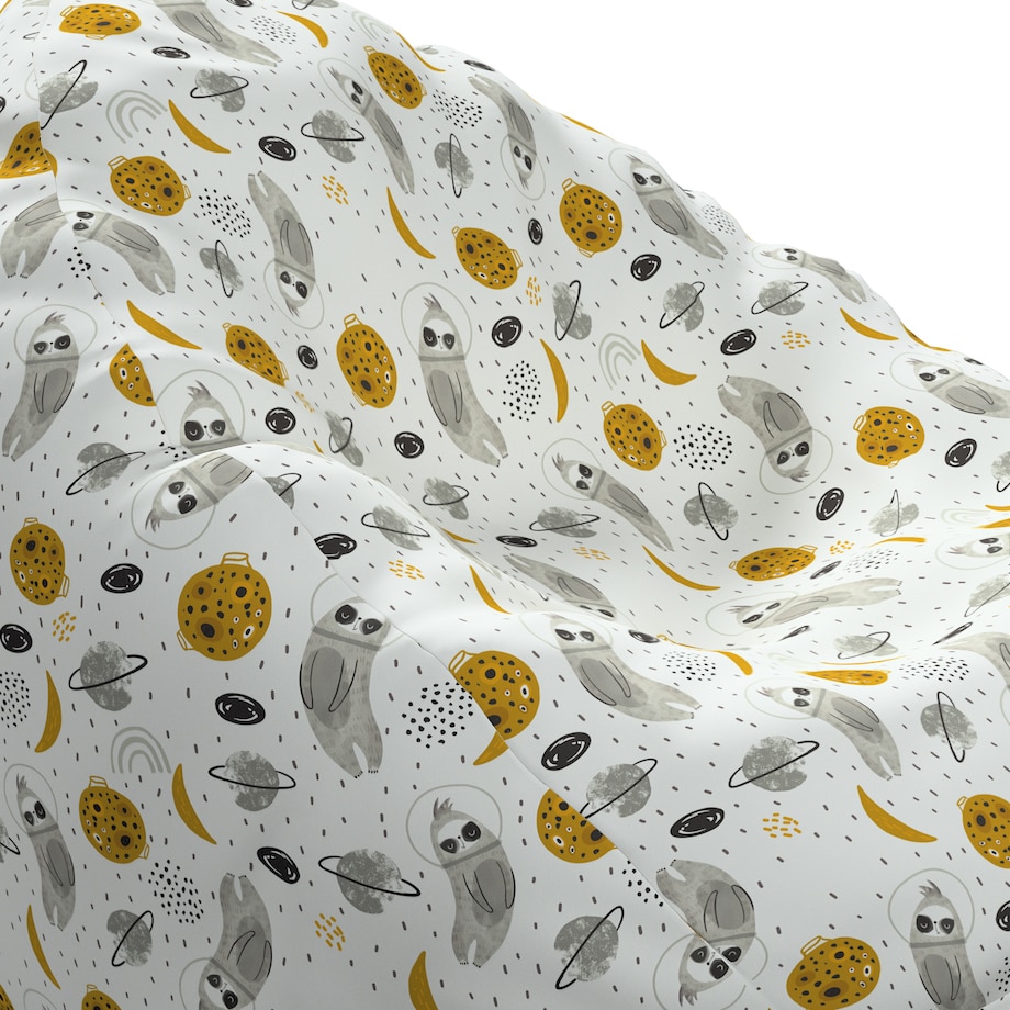 Worek do siedzenia Bowli, biało-szara, Ø60 x 105 cm, Magic Collection