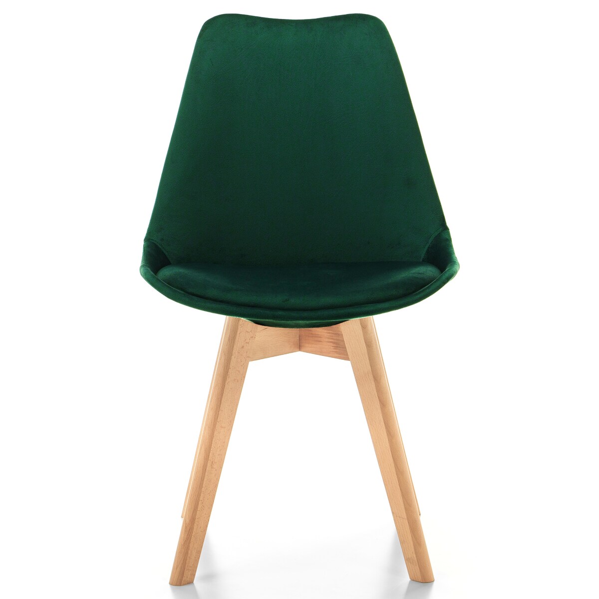 Krzesło skandynawskie z poduszką welurowe DUBLIN zielone