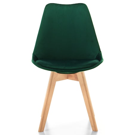 Krzesło skandynawskie z poduszką welurowe DUBLIN zielone