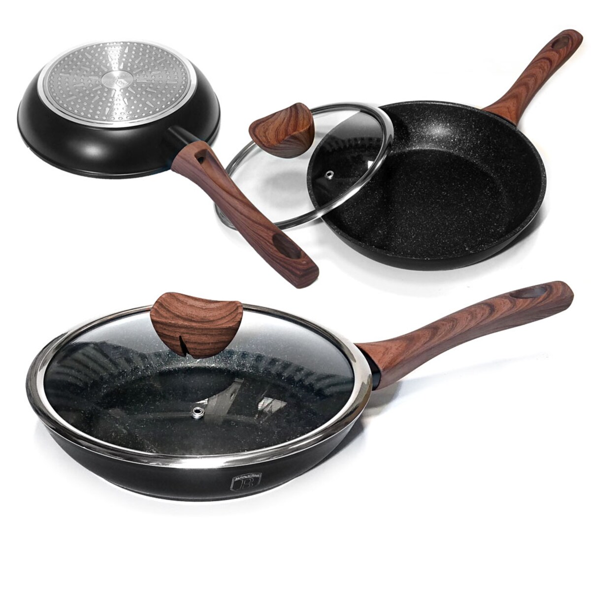 Zestaw 15 elementów garnki, patelnie, akcesoria Ebony Rosewood Berlinger Haus BH-1537