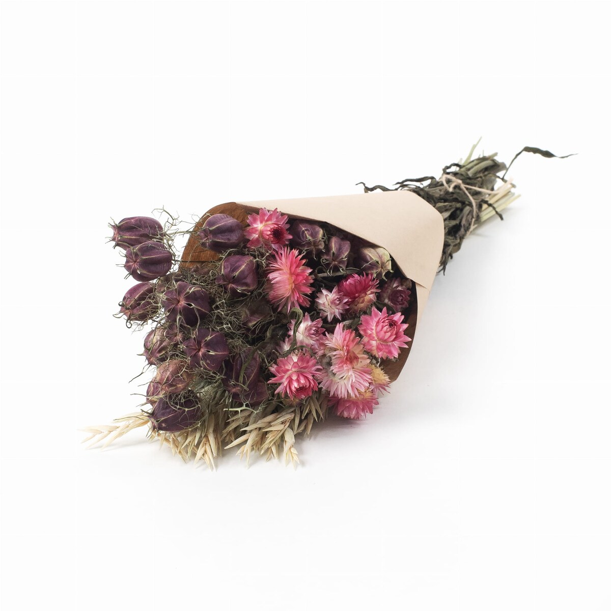 Zestaw suszonych kwiatów Siena roz. S - czarnuszka, kocanka, owies