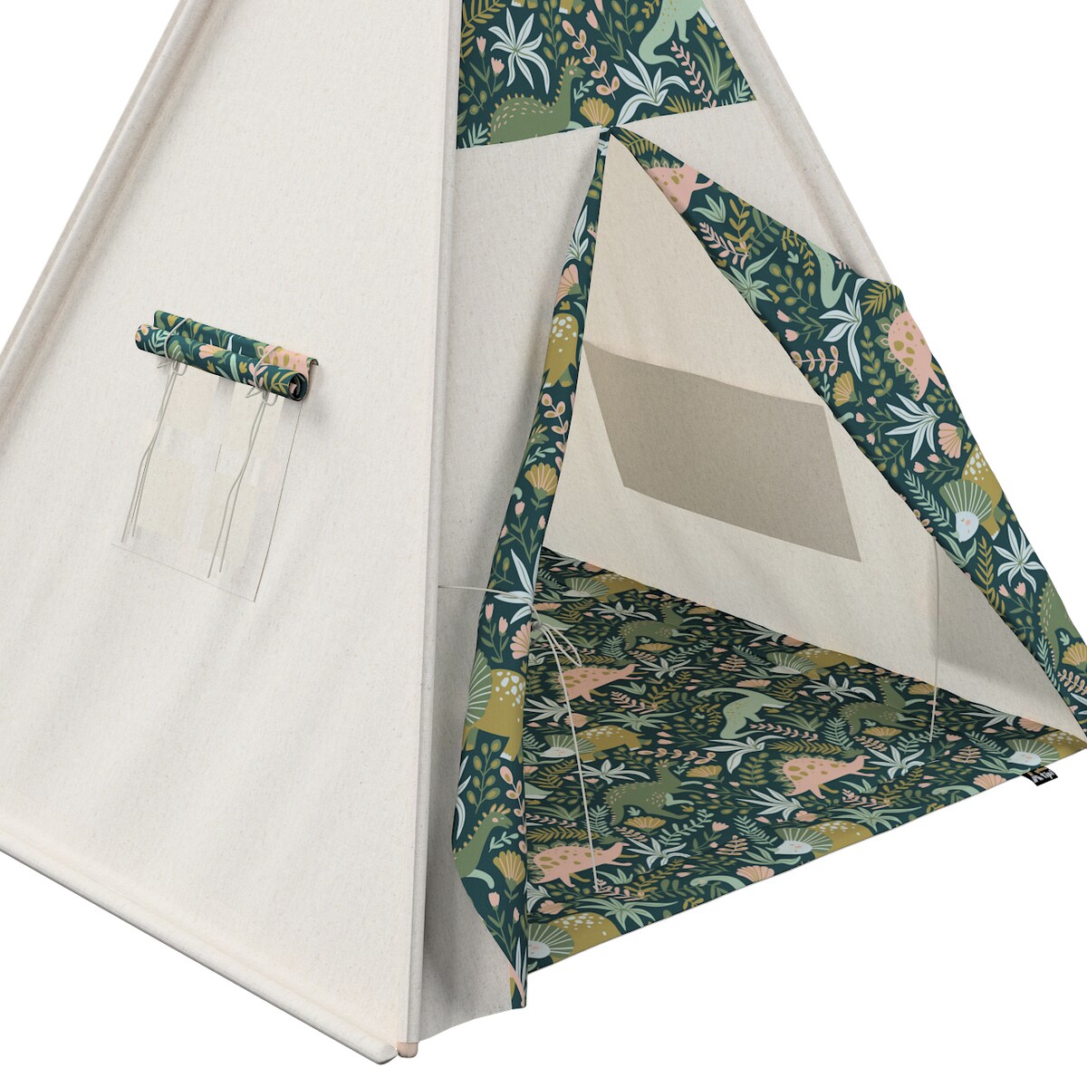 Tipi, dinozaury na zielonym tle, 110 x 110 x 155 cm, Magic Collection
