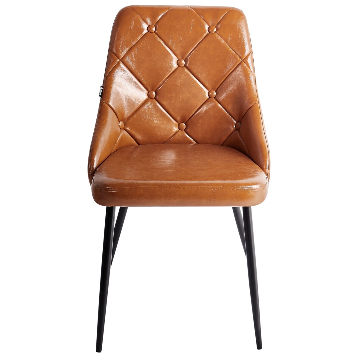 Zestaw 2 krzeseł do jadalni VALERIE Skóra ekologiczna Złoty brąz