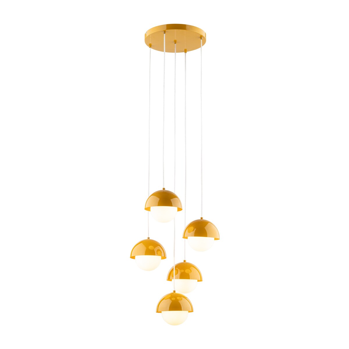 Lampa wisząca TK Lighting BONO OCHRA 10268, nowoczesna ochra/biel, 5xG9, regulowana wysokość