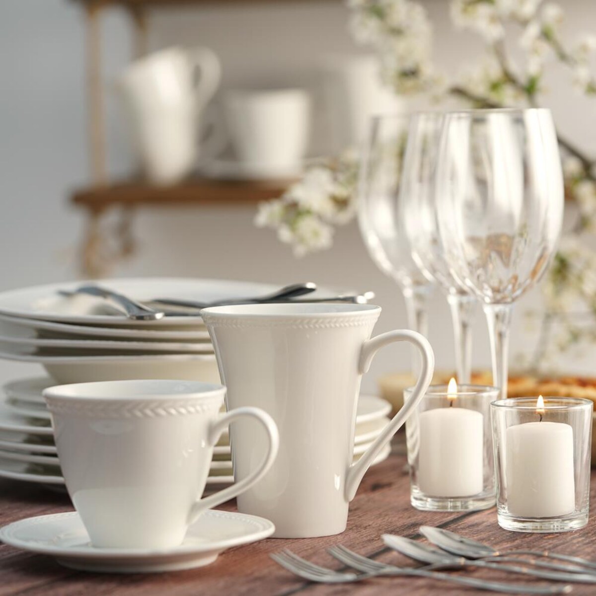 VILLA ITALIA Komplet filiżanek porcelanowych 230 ml 6 sztuk LOZANO