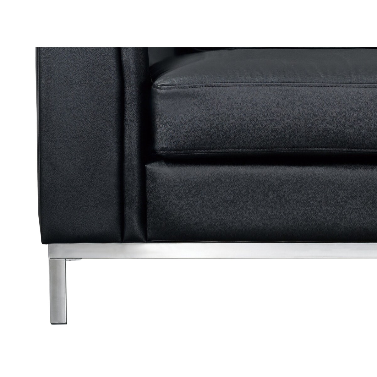 Narożnik skórzany prawostronny czarny OSLO