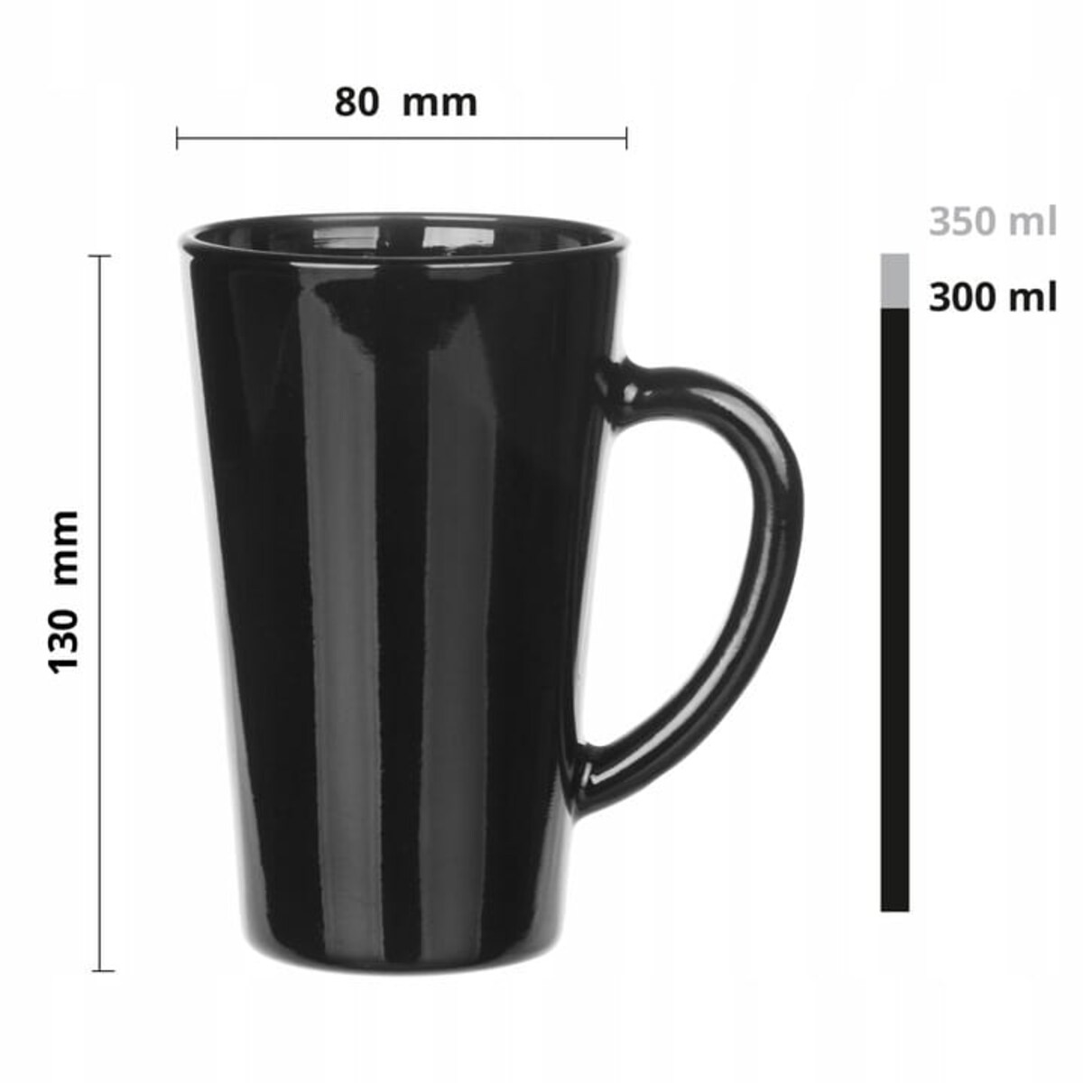 Kubek i wo 300 ml i dealny dla miłośników Kawy i Herbaty, Czarny