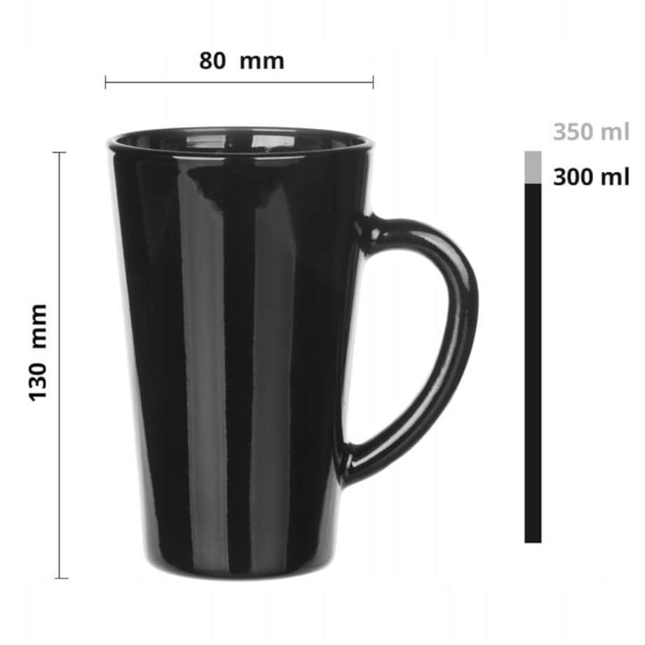 Kubek i wo 300 ml i dealny dla miłośników Kawy i Herbaty, Czarny