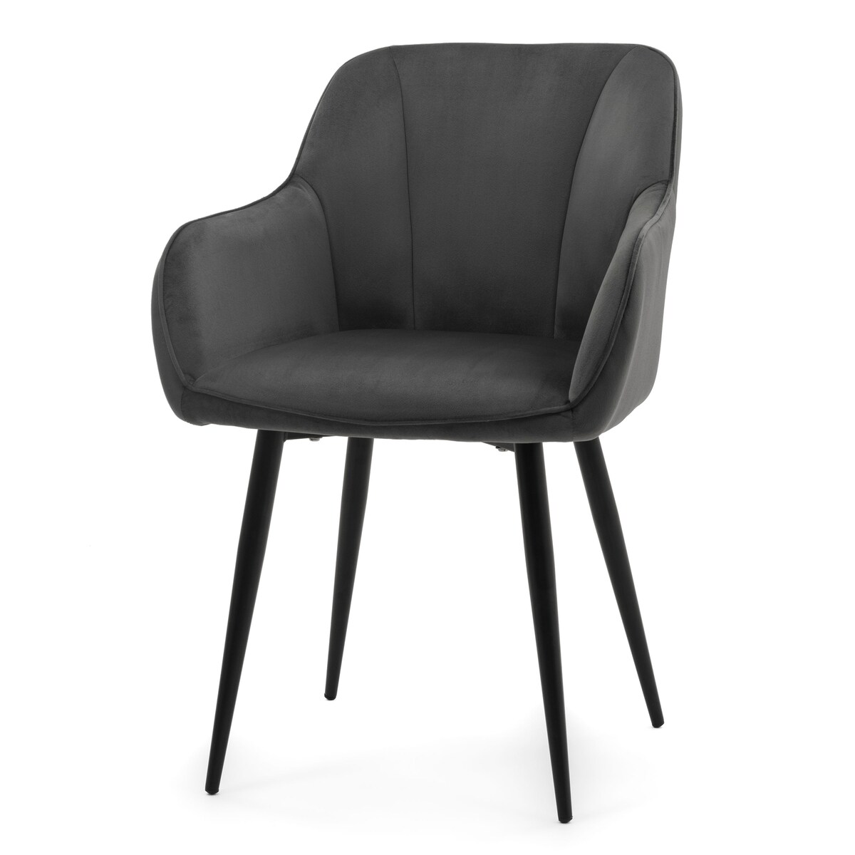 Krzesło tapicerowane welurowe LAGO velvet aksamit szare