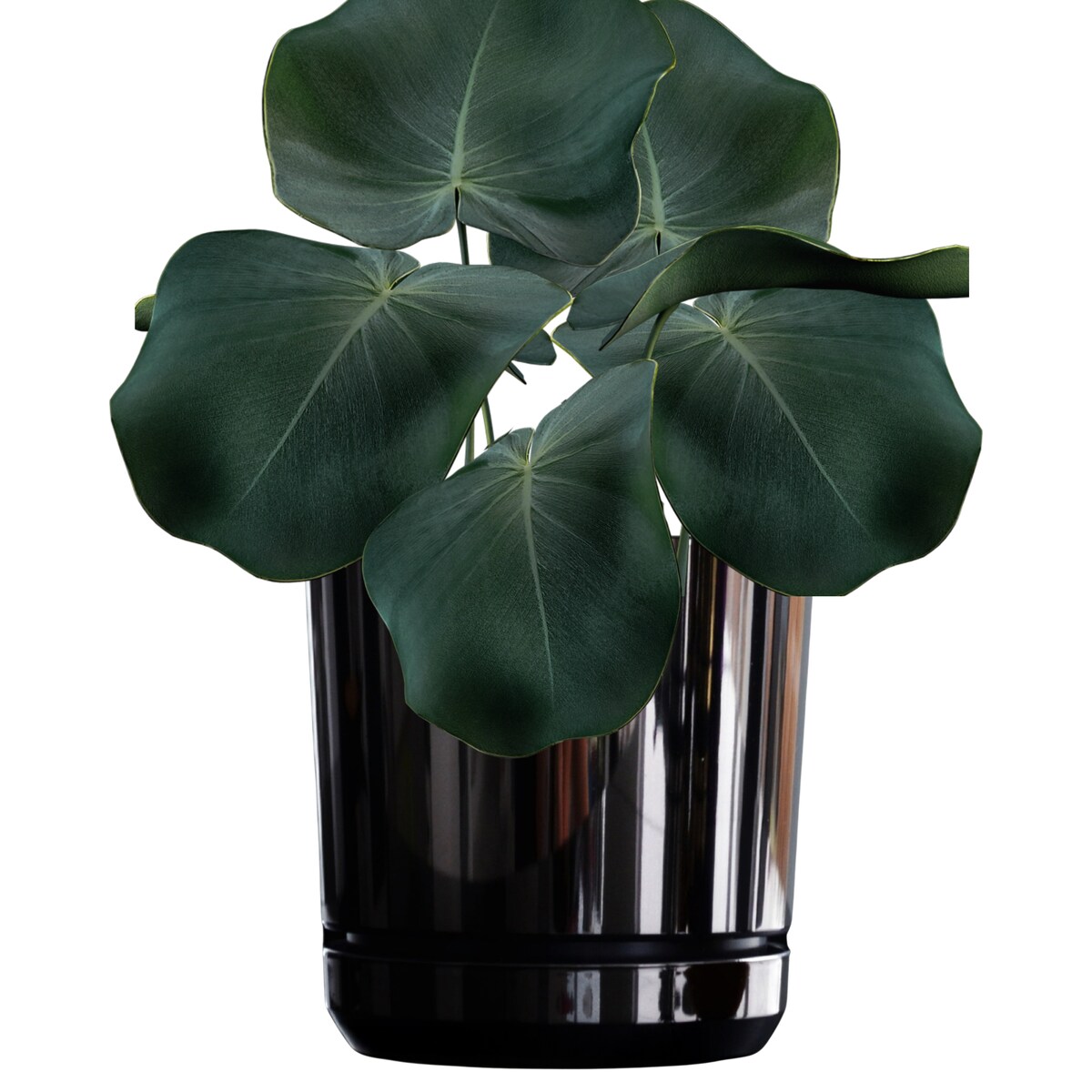 18 cm wzór CZARNY BŁYSZCZĄCY Doniczka z podstawką nowoczesna glamour efekt lustra black wysoki połysk metaliczna elegancka