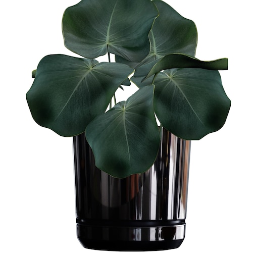 18 cm wzór CZARNY BŁYSZCZĄCY Doniczka z podstawką nowoczesna glamour efekt lustra black wysoki połysk metaliczna elegancka