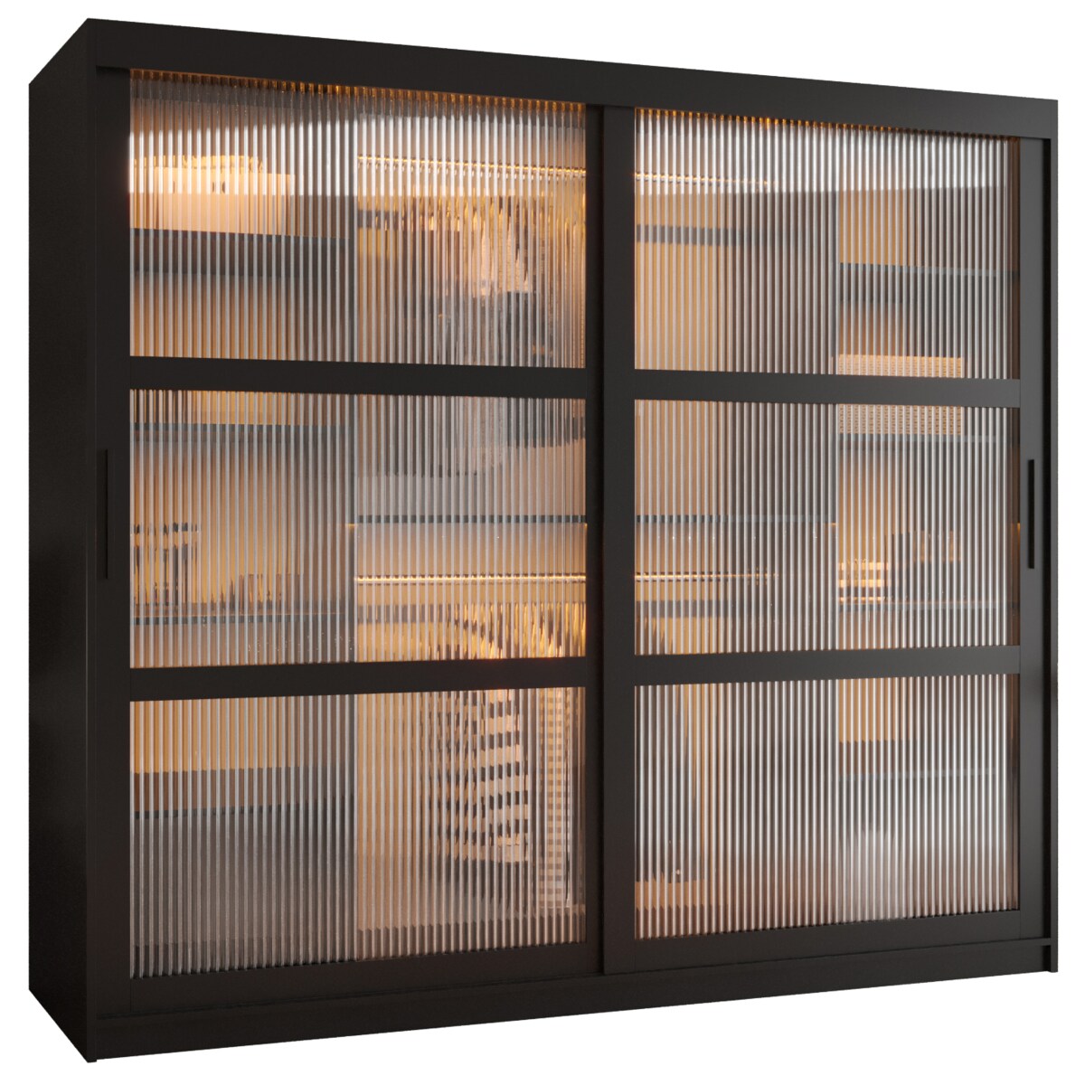 Szafa przesuwna Garderoba FLUTES 200 czarny