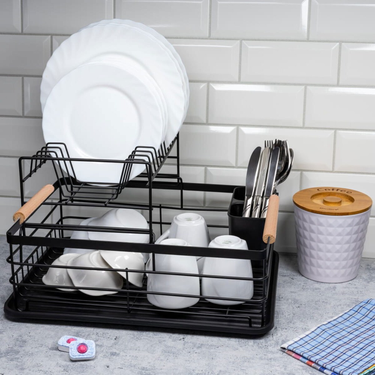 Suszarka do naczyń dwupoziomowa Ociekacz 43x32x27cm KINGHOFF