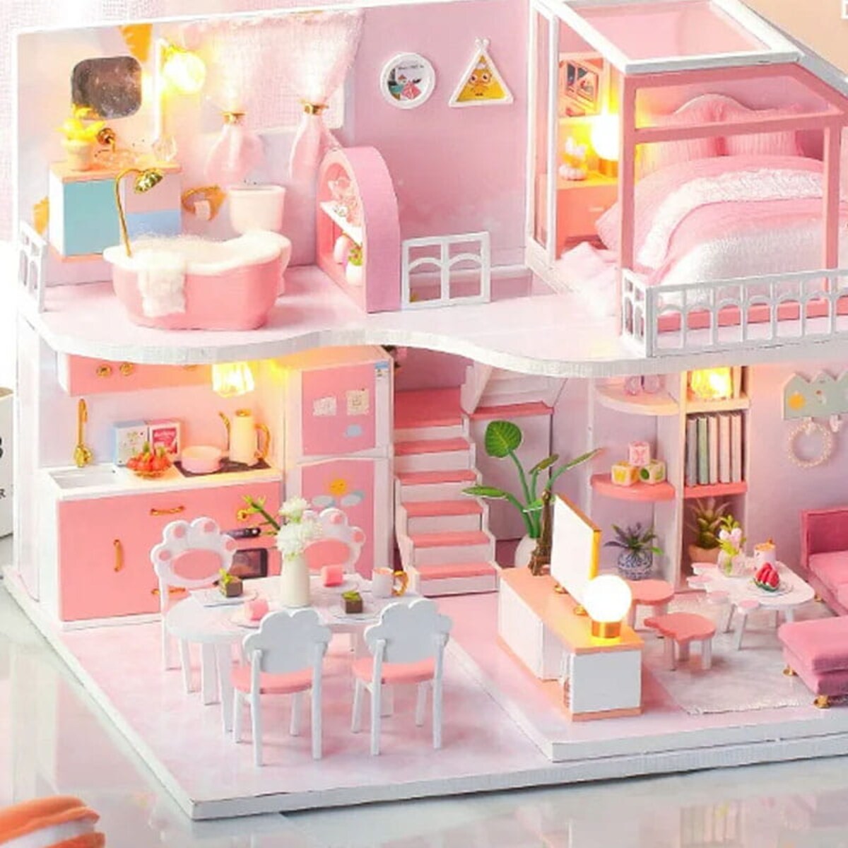 Miniaturowy domek - Różowa chmurka