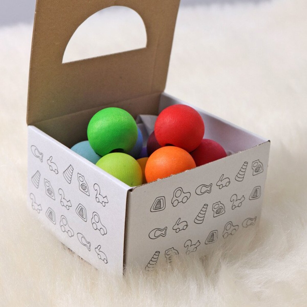 Perełki do chwytania dla niemowlaka drewniane kolorowe 0+ Grimm's