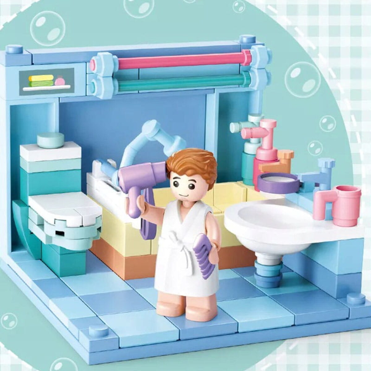 ŁAZIENKA - mini pokoik klocki - Sluban - 105 elementów