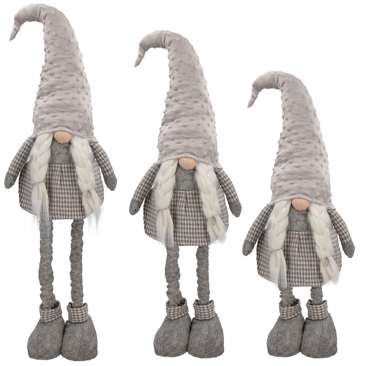 SKRZAT świąteczny KRASNAL gnom DUŻY SZARY prezent