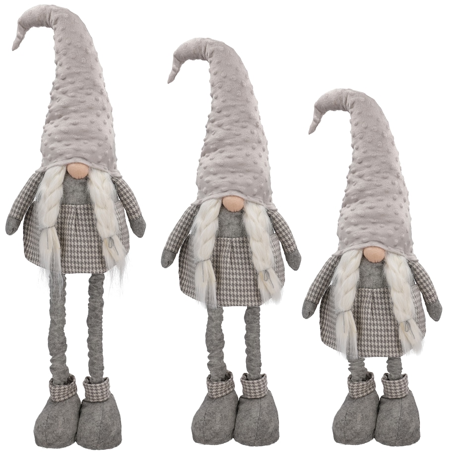 SKRZAT świąteczny KRASNAL gnom DUŻY SZARY prezent