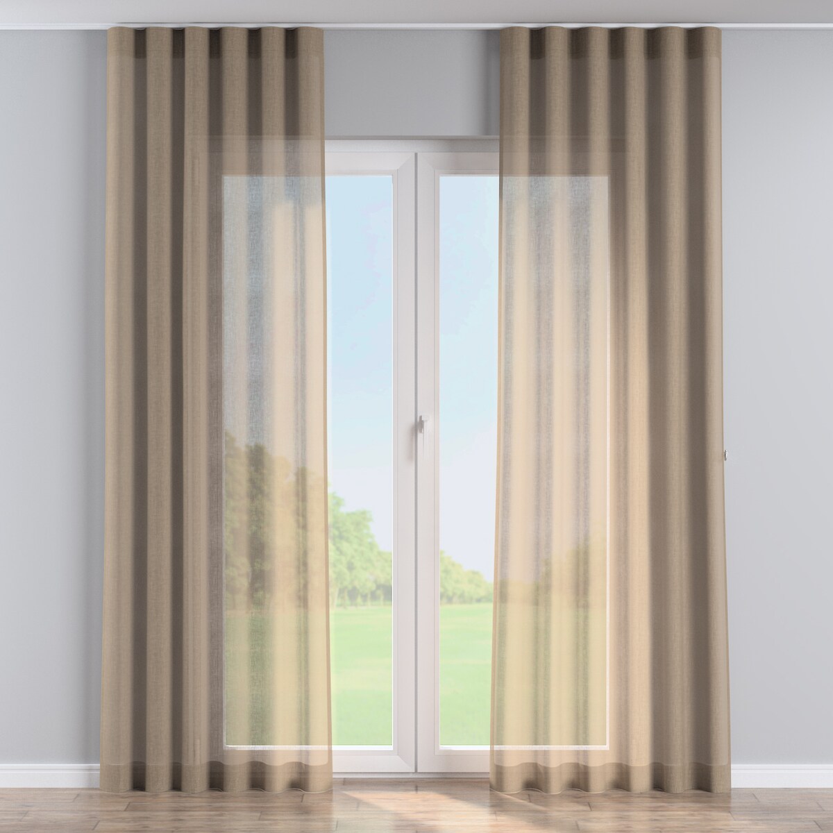 Zasłona na taśmie wave 130x245 beżowy