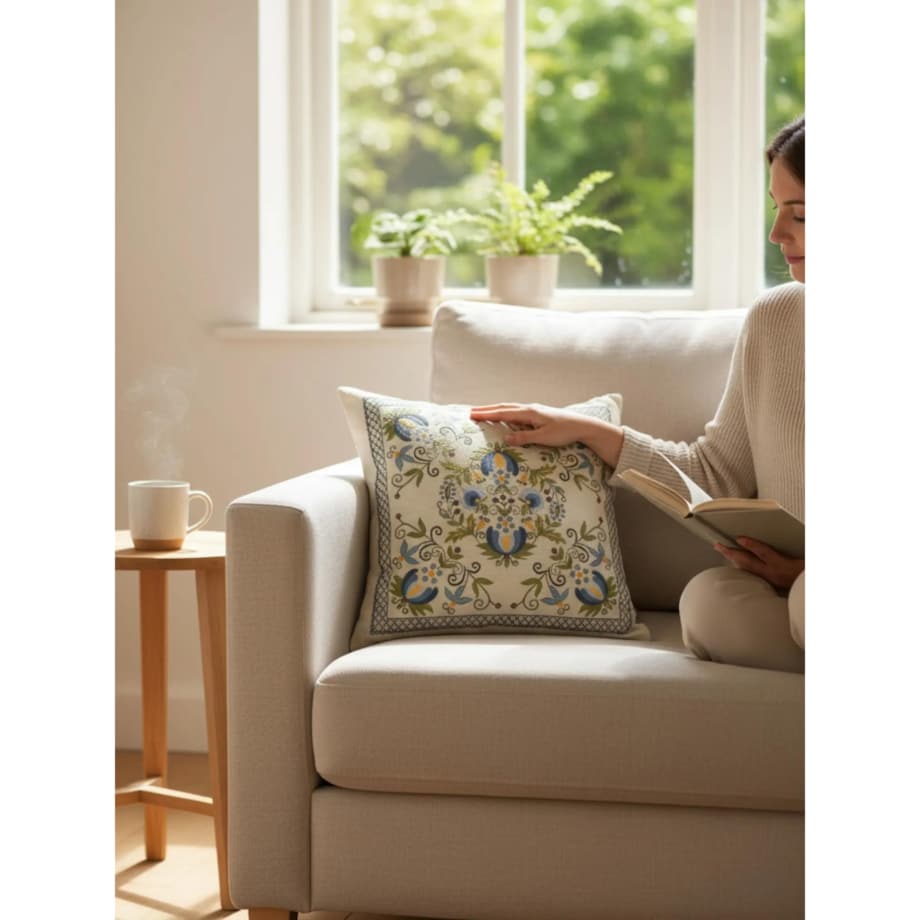 Dwustronna ludowa poduszka gobelinowa 45x45 Legenda