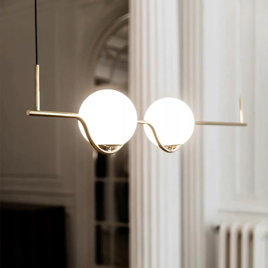 Lampa Sufitowa Nowoczesna Gold Złota E27 Klosz X2