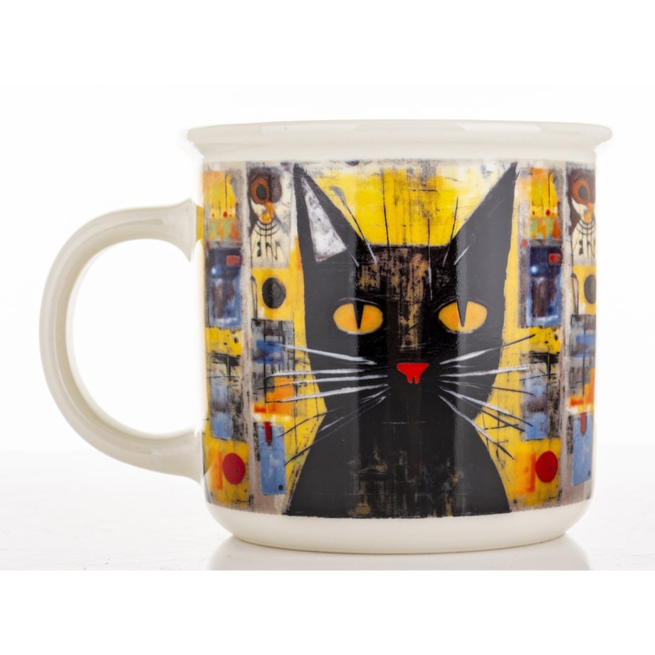 Kubek porcelanowy 9,5x13x9,5 cm w pudełku 400 ml GAGATEK żółte oczy
