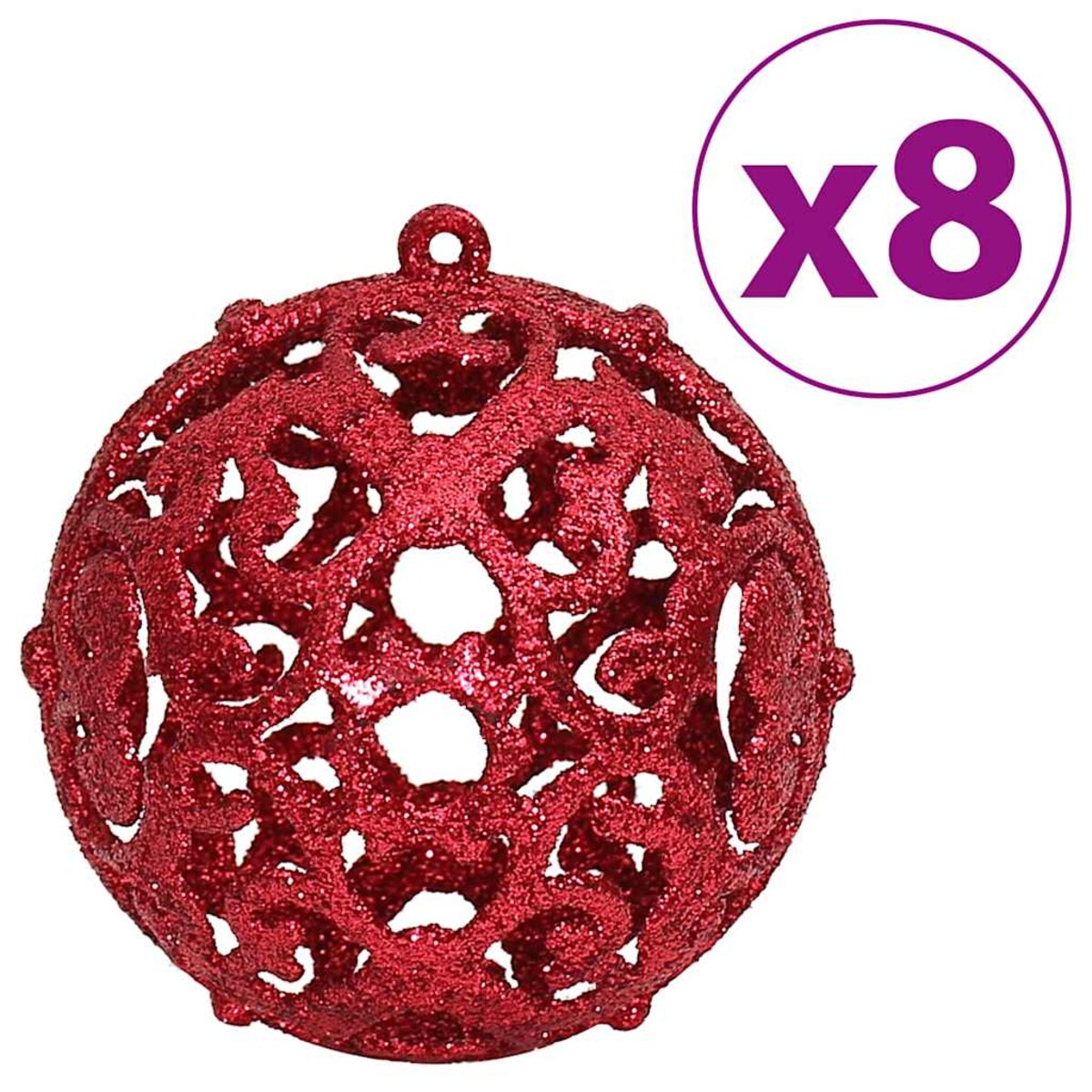 vidaXL Bombki świąteczne, 100 szt., winna czerwień, 3/4/6 cm
