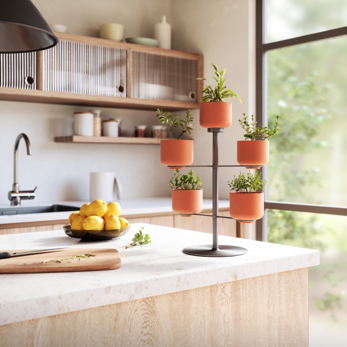 UMBRA doniczka stołowa TERRAPOTTA tytanowa