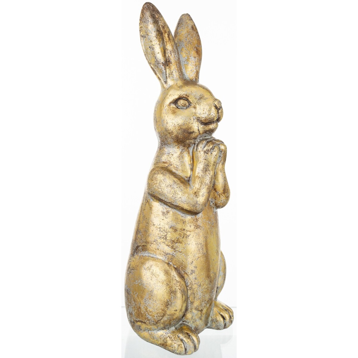 Dekoracja - zatroskany królik 49x16x16 cm złoty