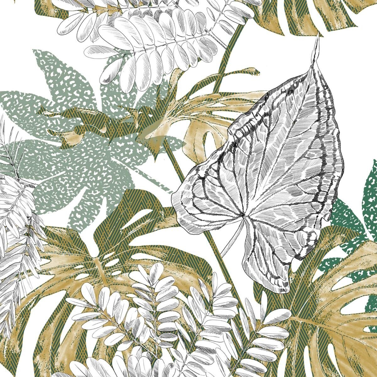 Komplet pościeli bawełnianej dla 2 osób MONSTERA, 240x220 cm
