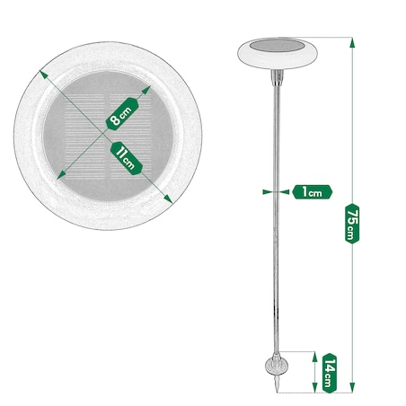 2X Lampa Solarna Led Wbijana Do Ogrodu Dekoracja Ogrodowa Czujnik Zmierzchu