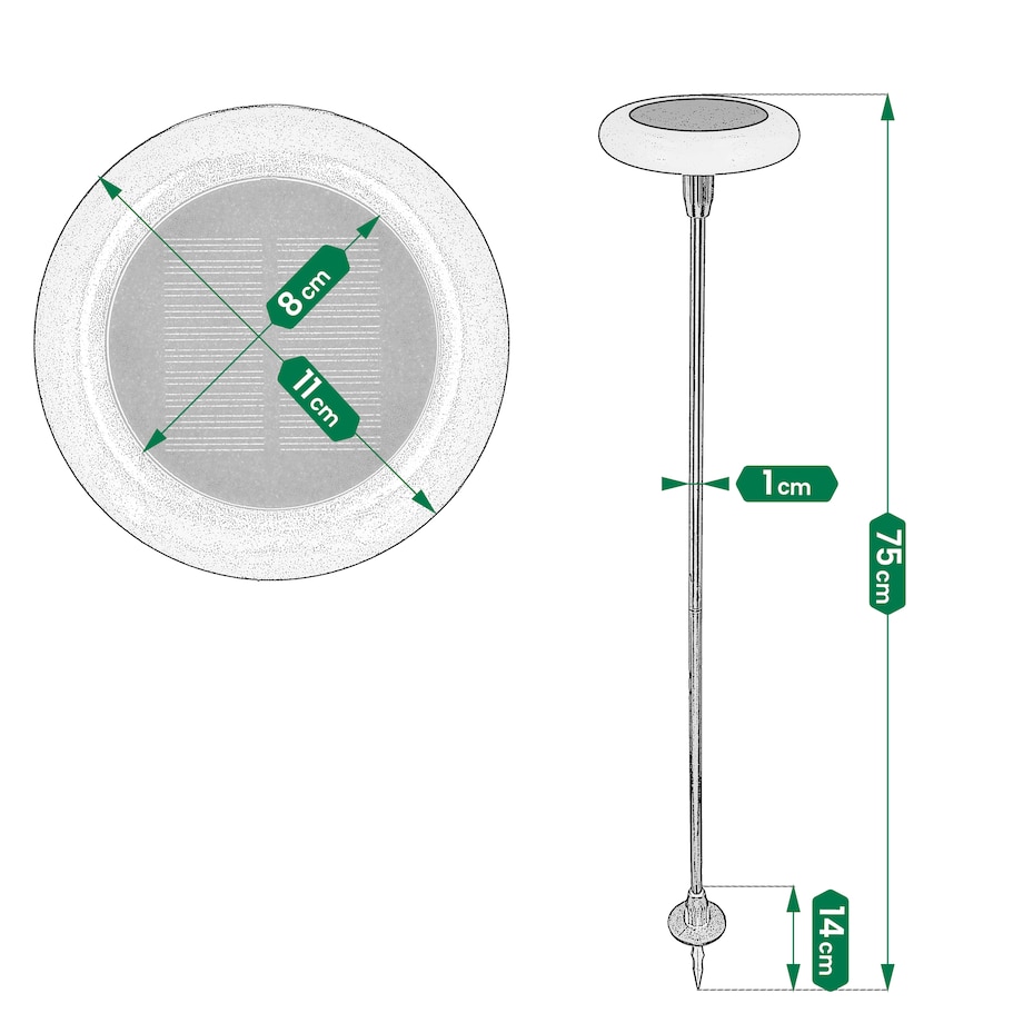 2X Lampa Solarna Led Wbijana Do Ogrodu Dekoracja Ogrodowa Czujnik Zmierzchu