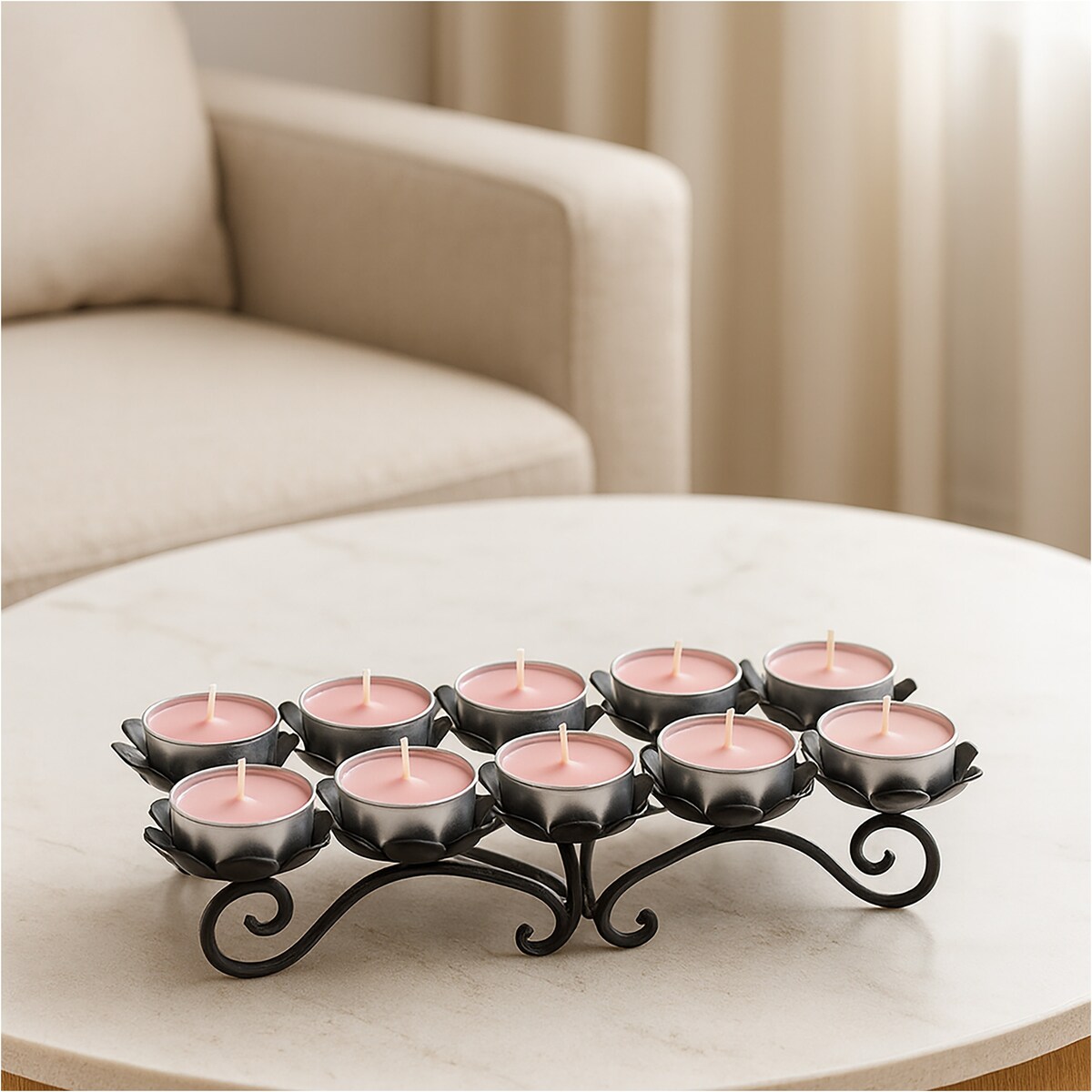 Świeczki Zapachowe Parafinowe Tealight Małe Podgrzewacze Zestaw 10 Szt. Rose And Oud Wood