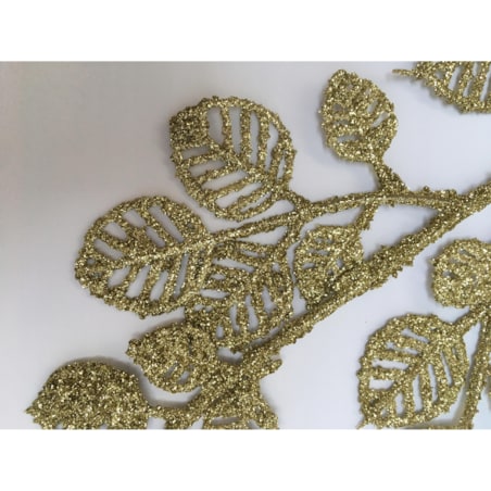 BROKATOWA GAŁĄZKA KWIAT ZŁOTY do dekoracji bukietu kompozycji święta stroik