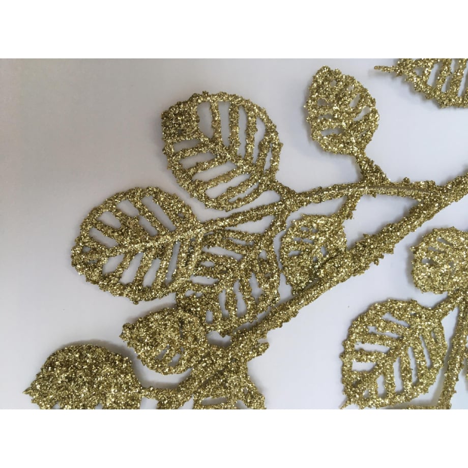 BROKATOWA GAŁĄZKA KWIAT ZŁOTY do dekoracji bukietu kompozycji święta stroik