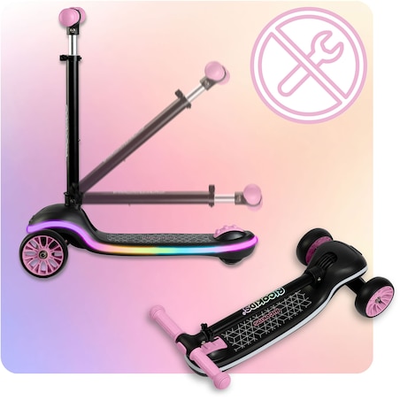 Hulajnoga dla dzieci trójkołowa Leddi czarna-różowa