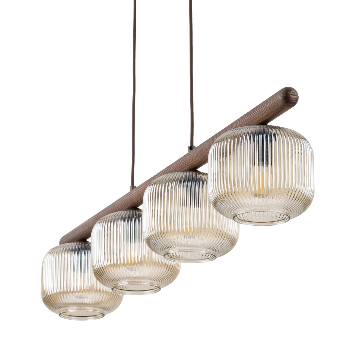 Lampa wisząca TK Lighting SALVIA BROWN 11070, 4xE14, regulowana, brąz/koniak, metal szkło drewno