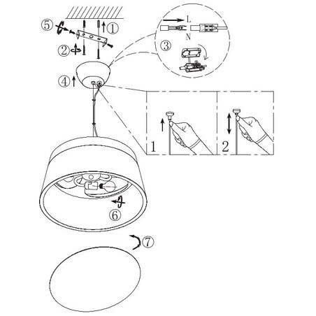 LAMPA wisząca BARONESS 308900342 Trio okrągła OPRAWA zwis metalowy grafitowy