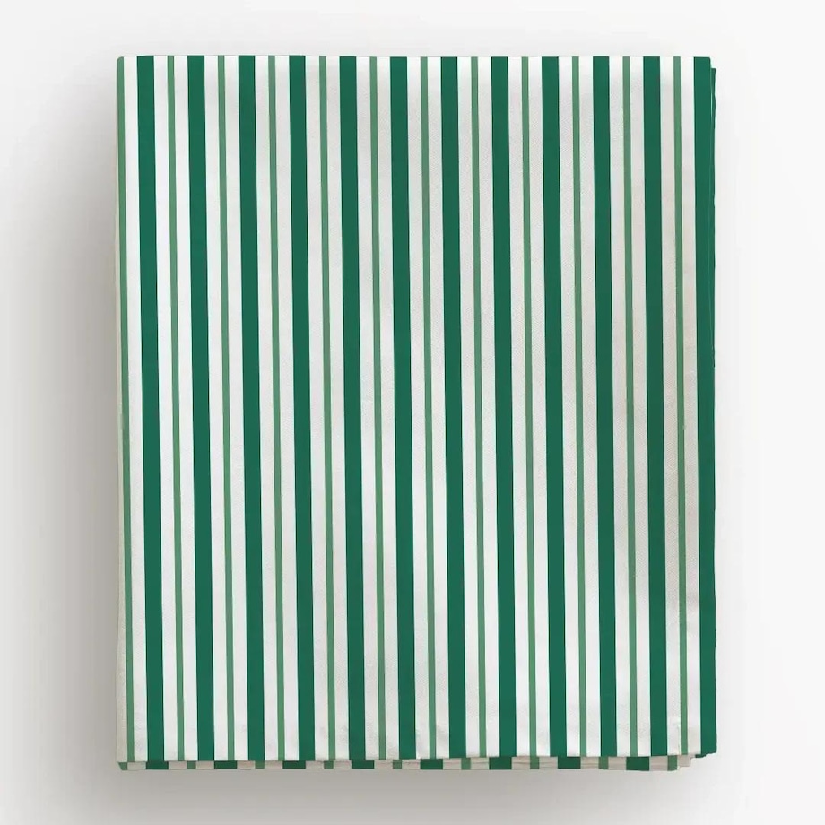 Obrus świąteczny - klasyczne zielone świąteczne paski - 140x240