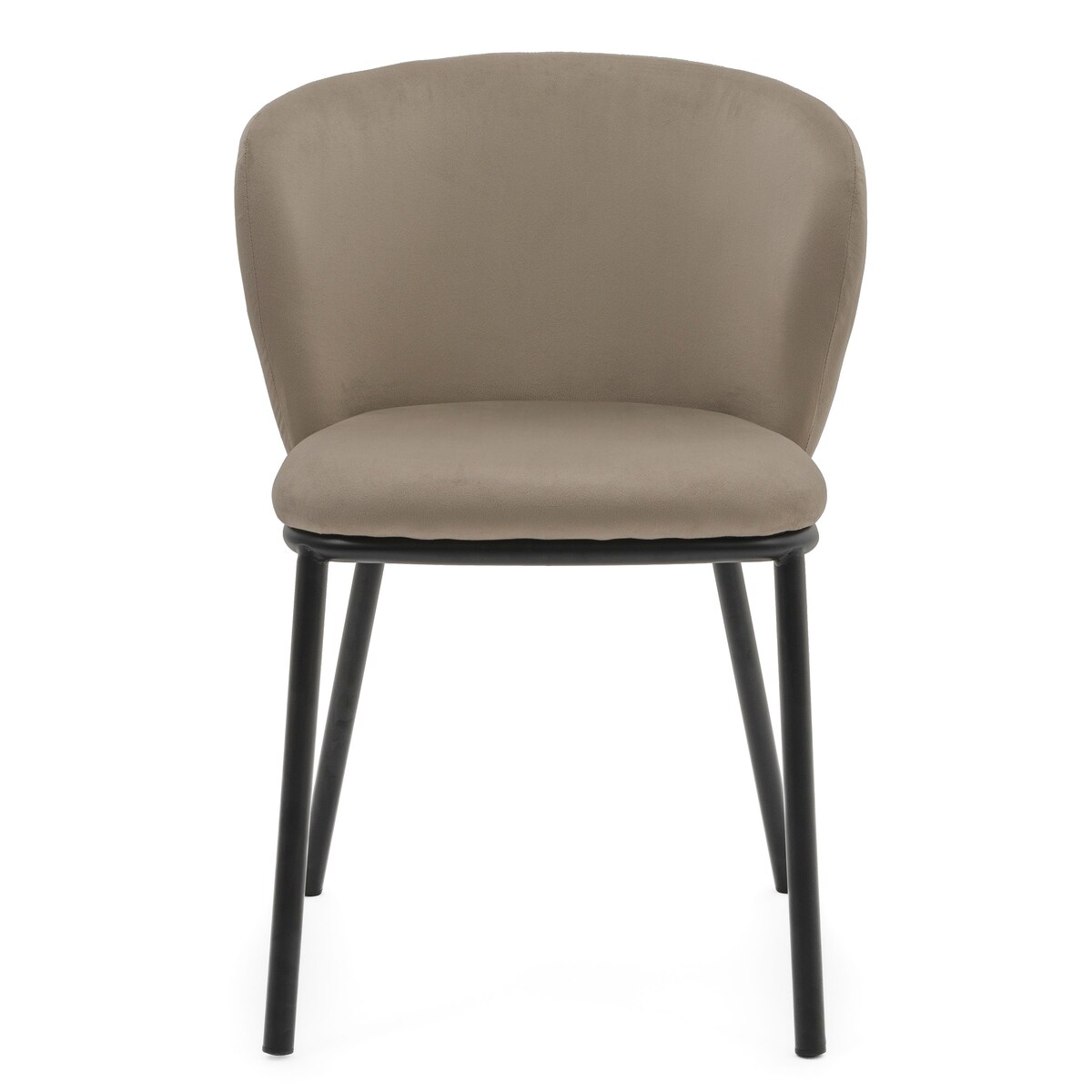 KRZESŁO TAPICEROWANE WELUROWE DO SALONU JADALNI GLAMOUR CIEMNOBEŻOWE BARI