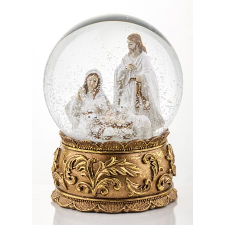 Szklana kula 16x11x11 cm BEBOLITO złota dekoracja